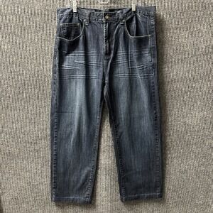 Alfani Mens Straight Leg Jeans Size 36x34 Dark Blue Denim 100% Cotton High Rise